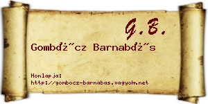 Gombócz Barnabás névjegykártya