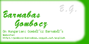 barnabas gombocz business card